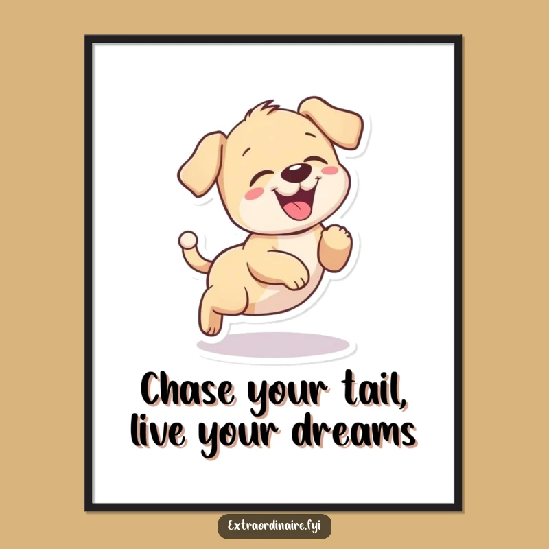 Playful Puppy Free Printable Wall Art - Giggling Dog Downloadable Decor