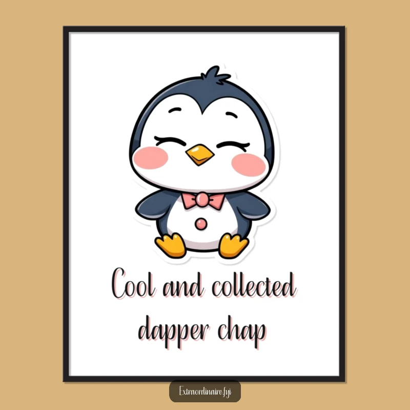 Free Printable Penguin Wall Art: Dapper Wink for a Humorous Downloadable Decor