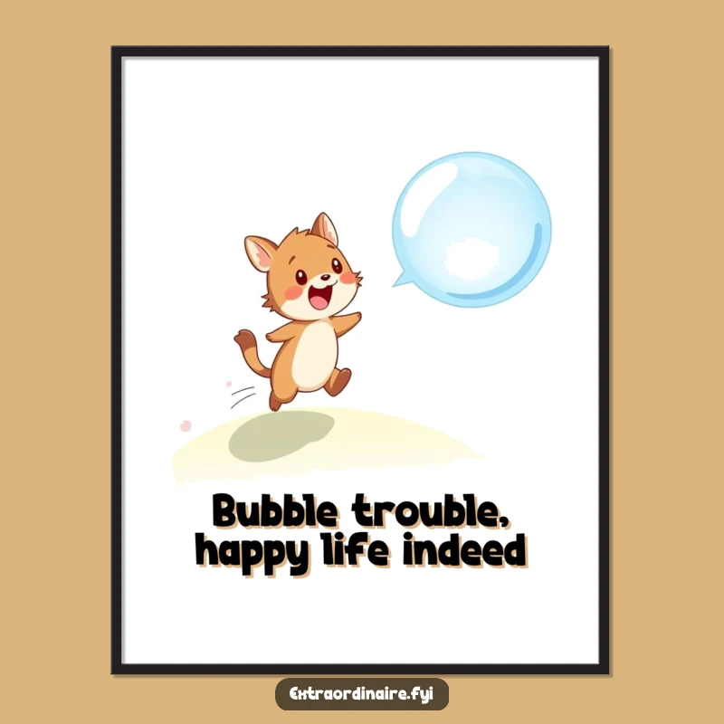 Free Printable Wall Art: Funny Animal Bubble Chase - Whimsical Downloadable Decor!