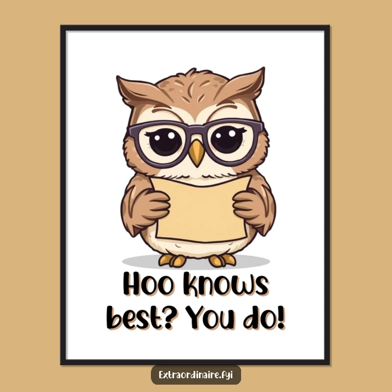 Free Printable Wise Owl Wall Art - Downloadable Intellectual & Cozy Decor!