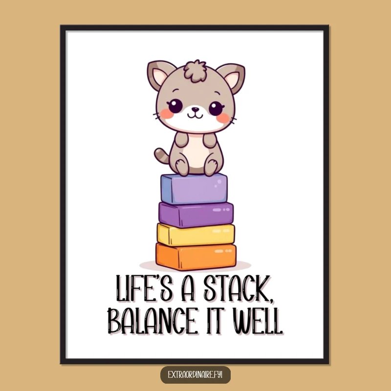 Funny Free Printable Wall Art: Animal Balancing Blocks - Whimsical Downloadable Decor