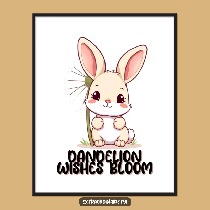 Funny Free Printable Wall Art: Bunny Dandelion Sparkle Humorous Decor