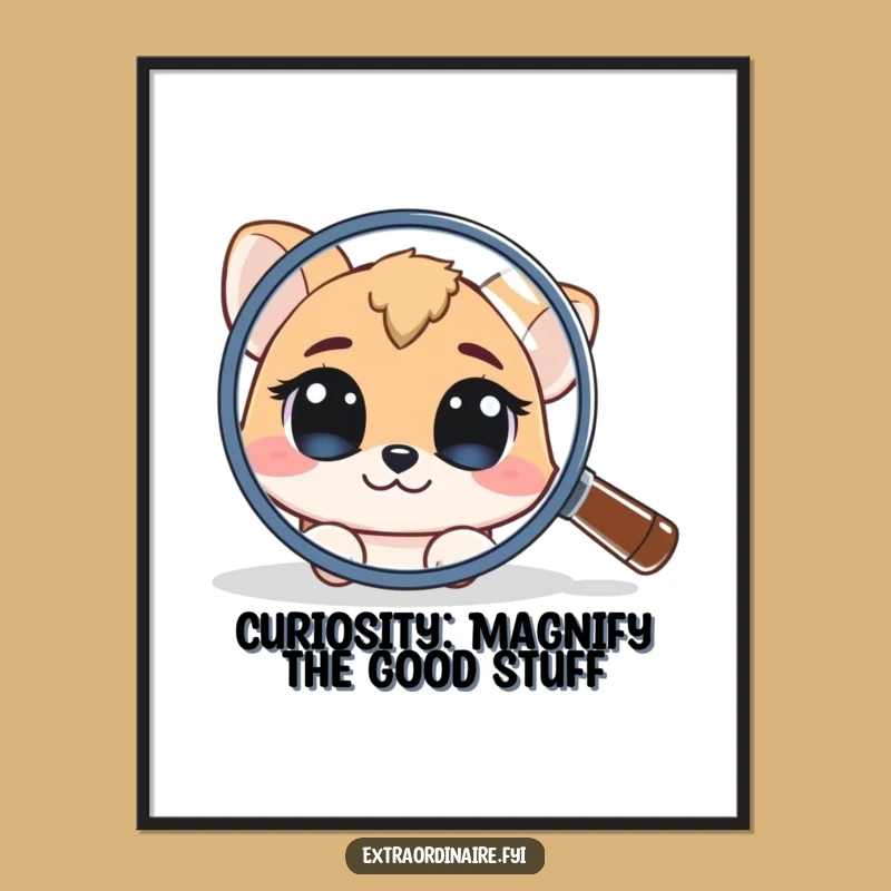 Funny Free Printable Wall Art: Curious Animal Magnifying Glass - Intriguing Downloadable Decor