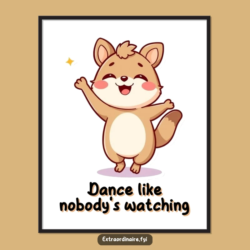 Funny Free Printable Wall Art: Jubilant Animal Dancing - Energetic Downloadable Decor