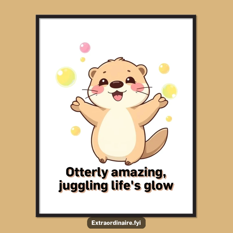 Otter Wall Art Free Printable: Juggling Orbs Downloadable Art for Playful Spaces