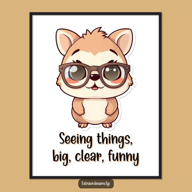 Free Printable Wall Art: Startled Specs Animal - Quirky Downloadable Decor!