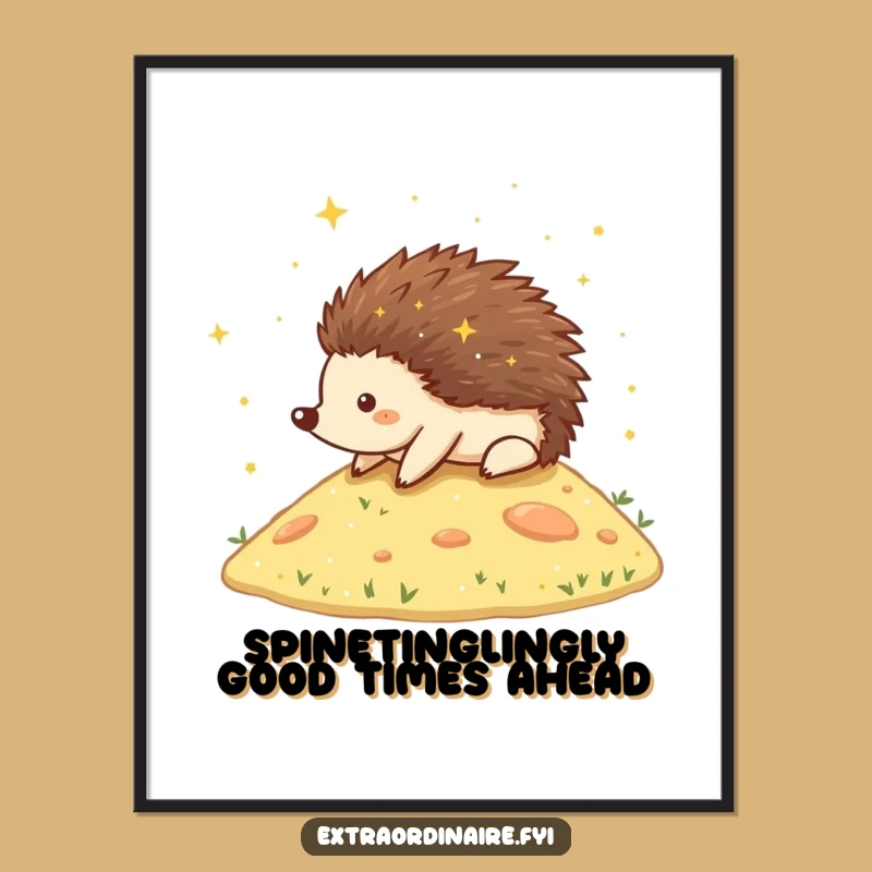 Free Printable Wall Art: Stardust Hedgehog rolling, enchanting downloadable art for your home!