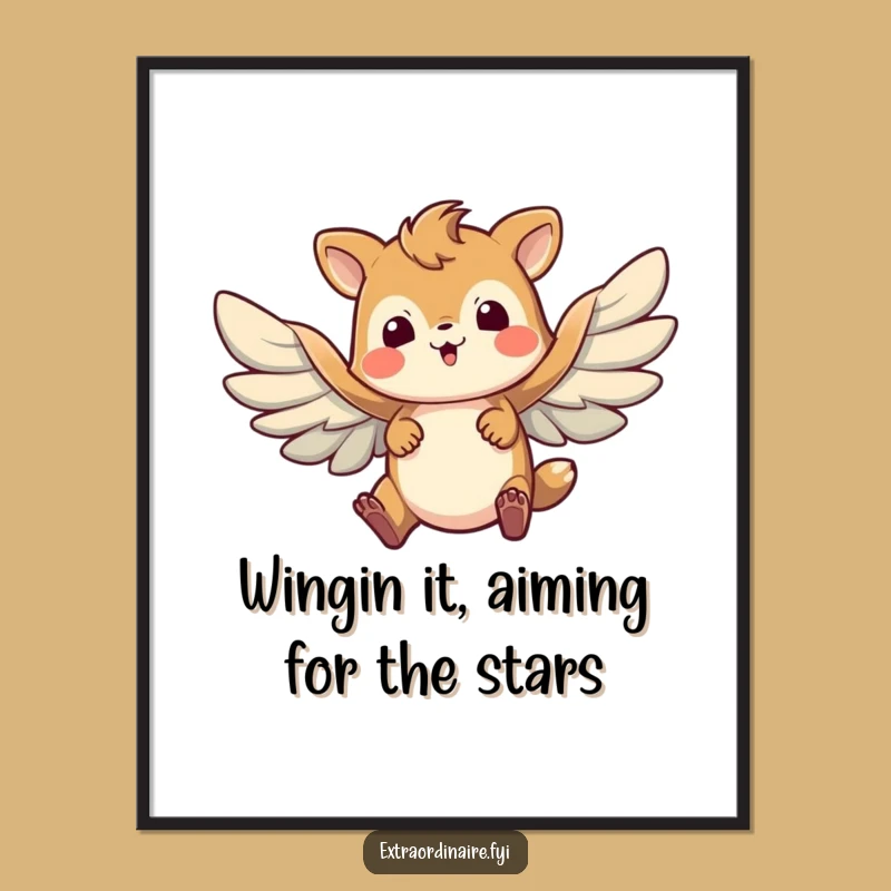 Free Printable Wall Art: Brave Flying Animal - Comical Downloadable Decor!