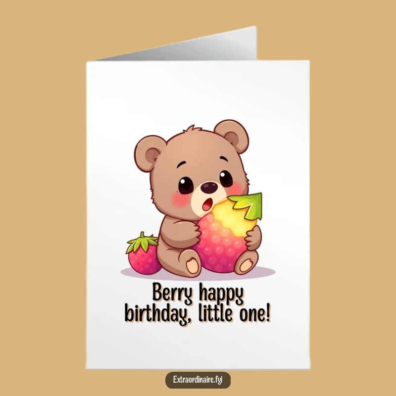 Free Printable Bear Cub Birthday Card - Surprise Glowing Berry Humor