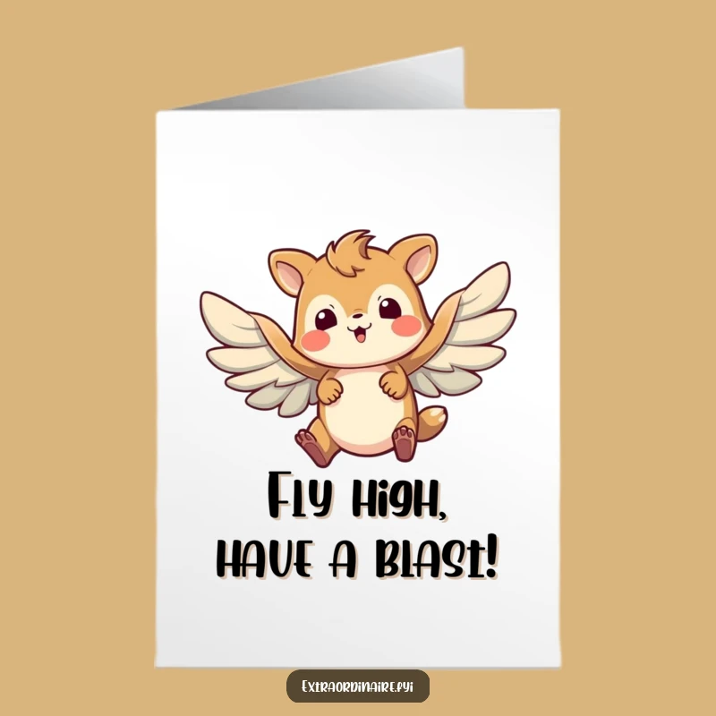 Free Printable Birthday Card: Brave Flying Animal - Fun Goals & Laughs!