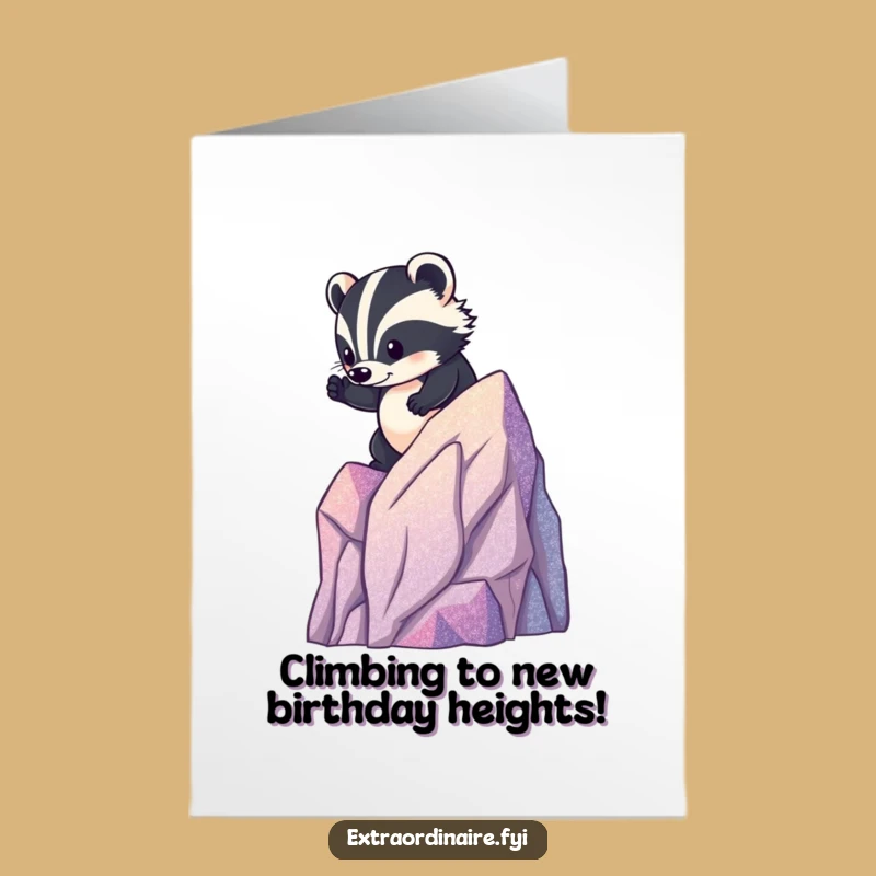 Free Printable Brave Badger Birthday Card - Downloadable Adventurous Fun!