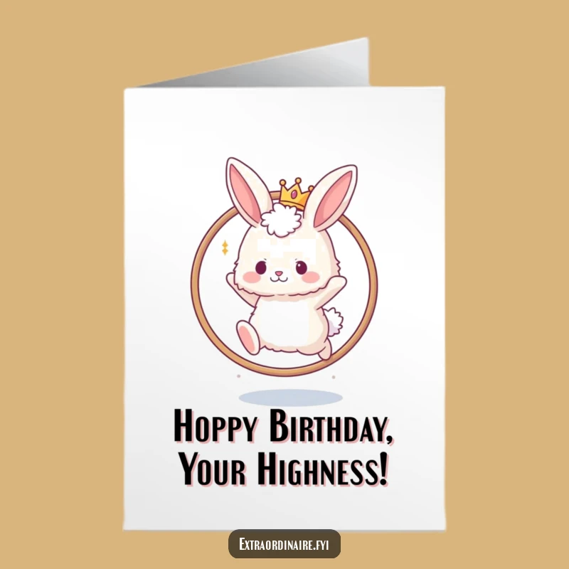 Free Printable Crown Bunny Birthday Card: Leap Into Celebration!