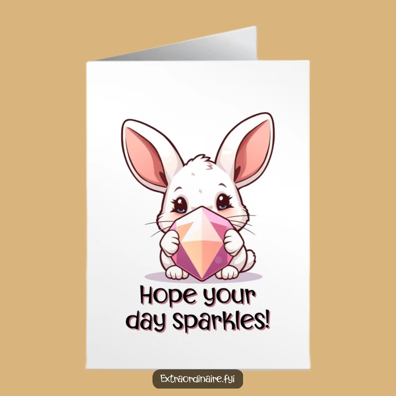 Free Printable Curious Rabbit Gem Funny Birthday Card - Downloadable DIY Gift