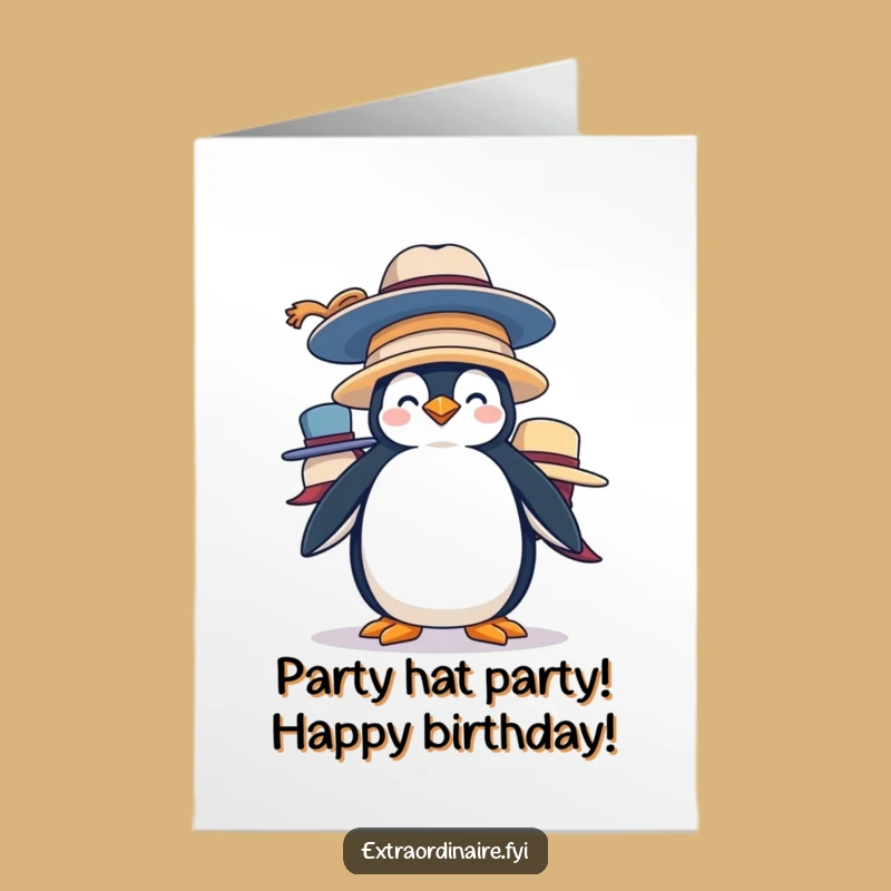 Free Printable Penguin Hat Birthday Card - Silly Downloadable Gift