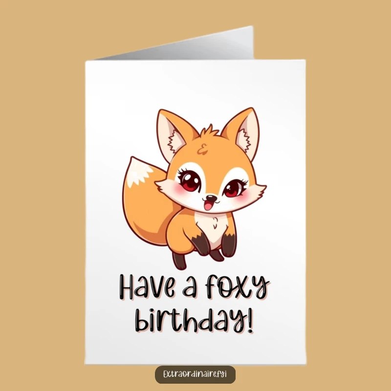 Free Printable Birthday Card: Pouncing Fox with a twinkle for a fun downloadable gift!