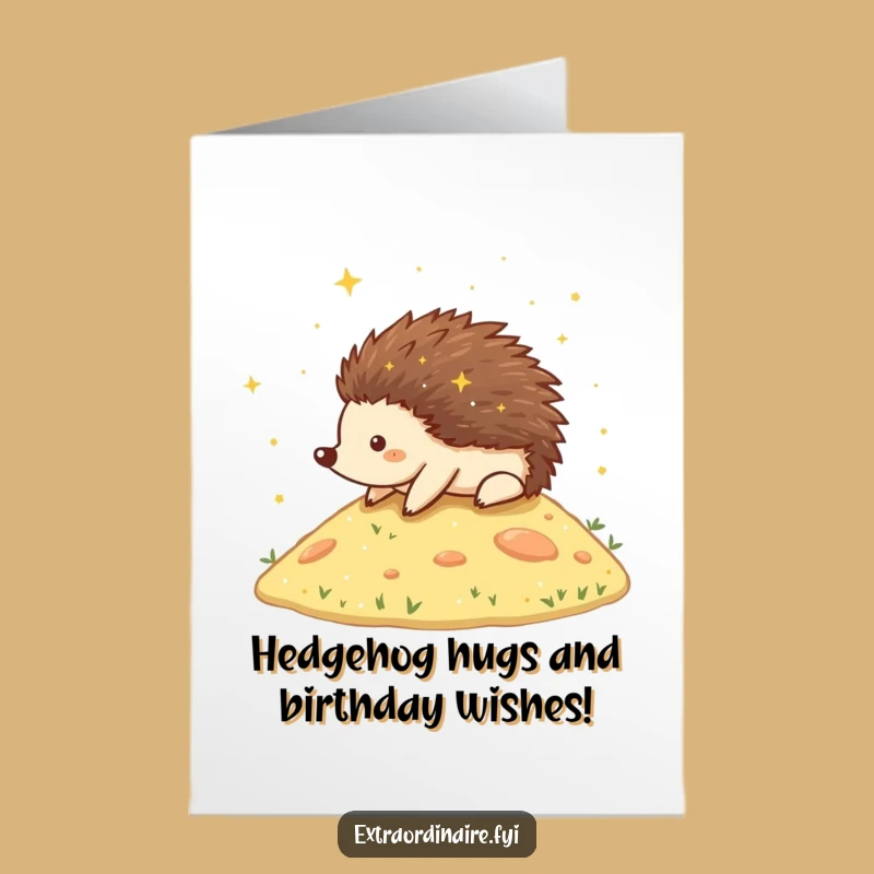 Free Printable Birthday Card: Stardust Hedgehog rolling for a 'magical' downloadable gift!
