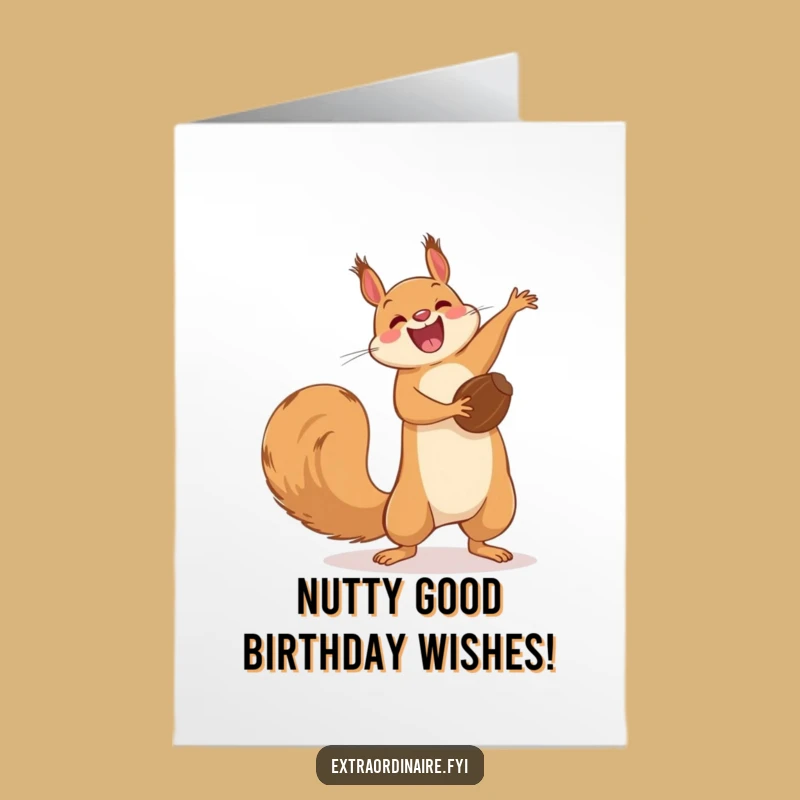 Free Printable Squirrel Birthday Card: Acrobatic Nutty Fun Downloadable Gift
