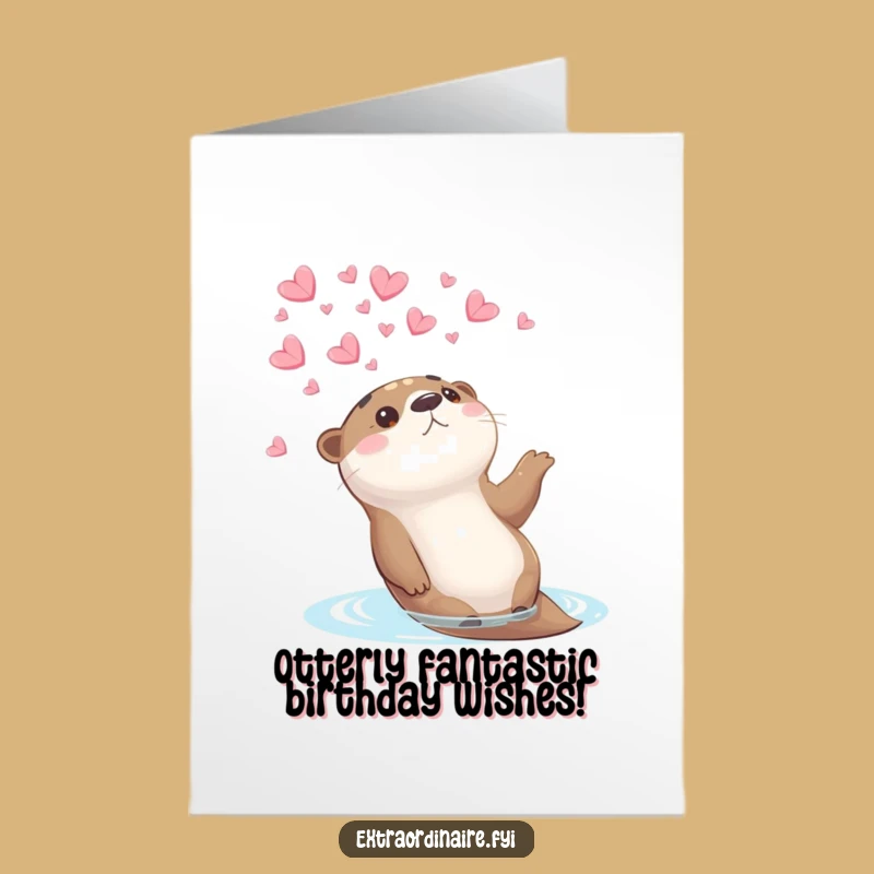Free Printable Otter Birthday Card - Petal Shower Wonder