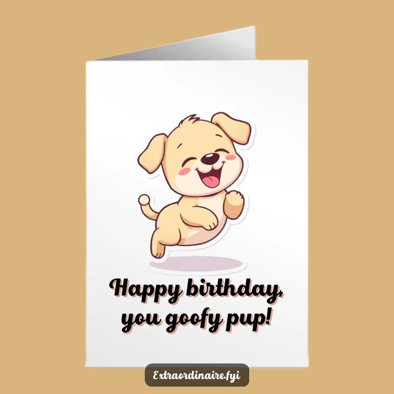 Playful Puppy Free Printable Birthday Card - Giggling Tail Chase Downloadable Gift