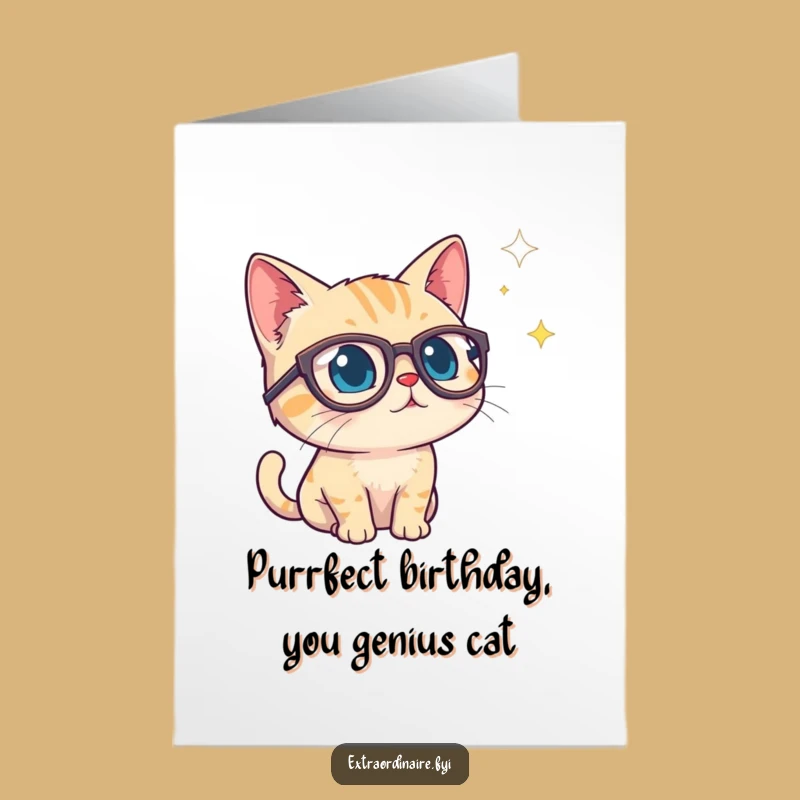 Free Printable Starry Cat Birthday Card - Curious Funny Downloadable Gift!