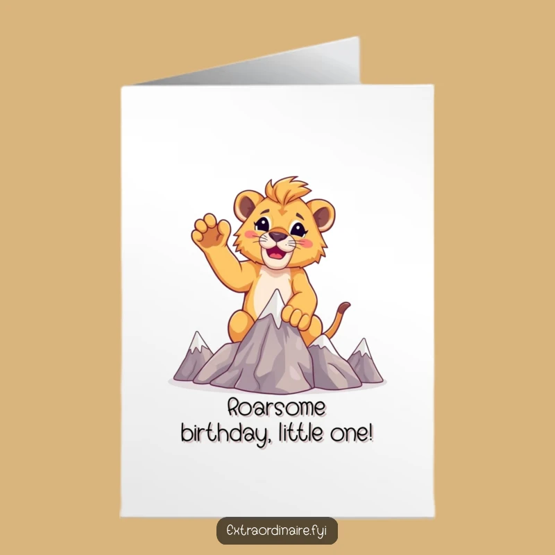 Free Printable Lion Cub Birthday Card - Triumphant & Funny Downloadable Gift
