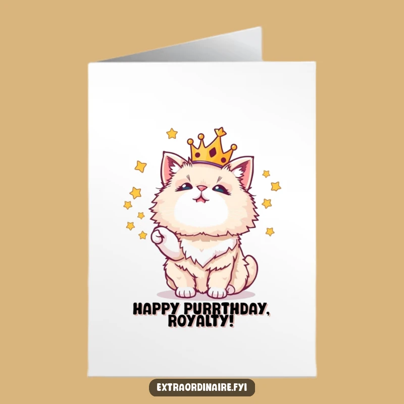 Royal Free Printable Bday Card: Juggling Cat King, LOL Downloadable Gift!