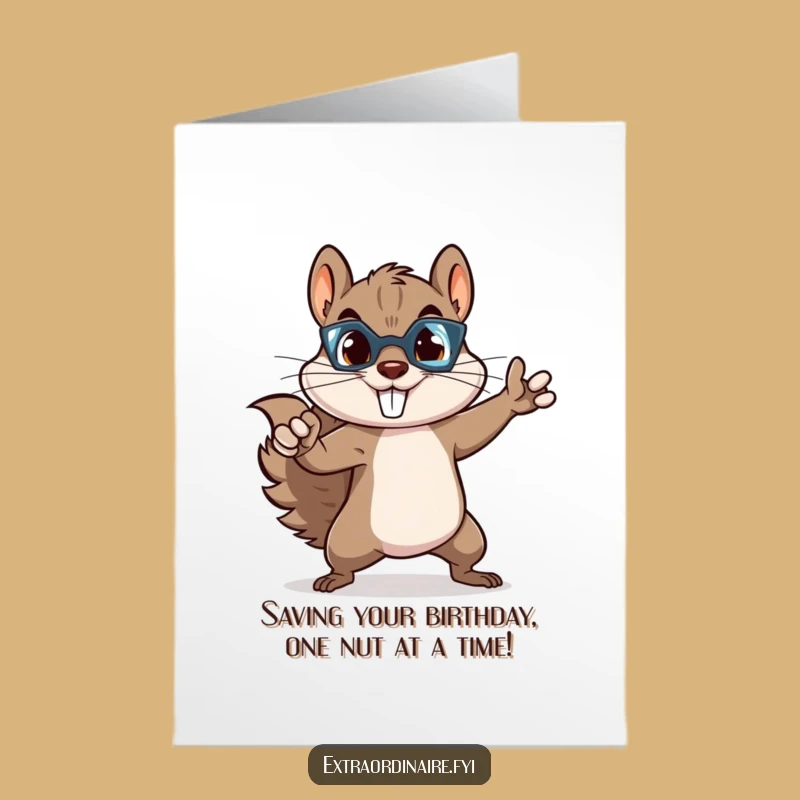 Free Printable Funny Squirrel Superhero Birthday Card - Downloadable DIY Gift!