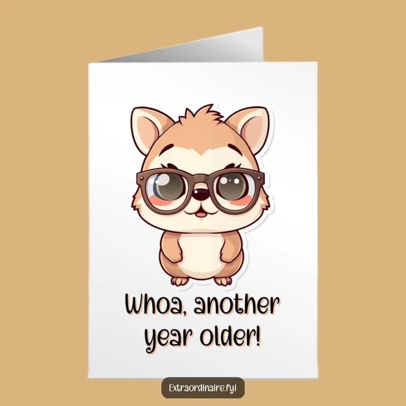 Free Printable Funny Birthday Card: Startled Specs Animal - Hilarious Greetings!