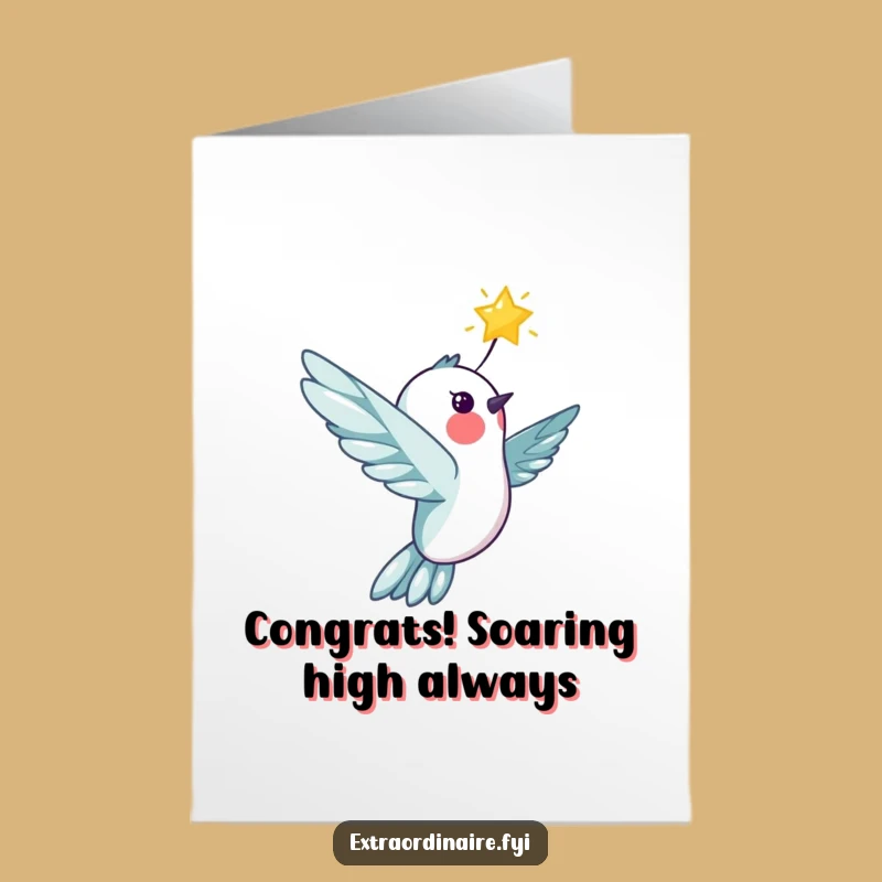 Hummingbird Congratulations Card Free Printable: Star Soaring Downloadable Achievement Gift
