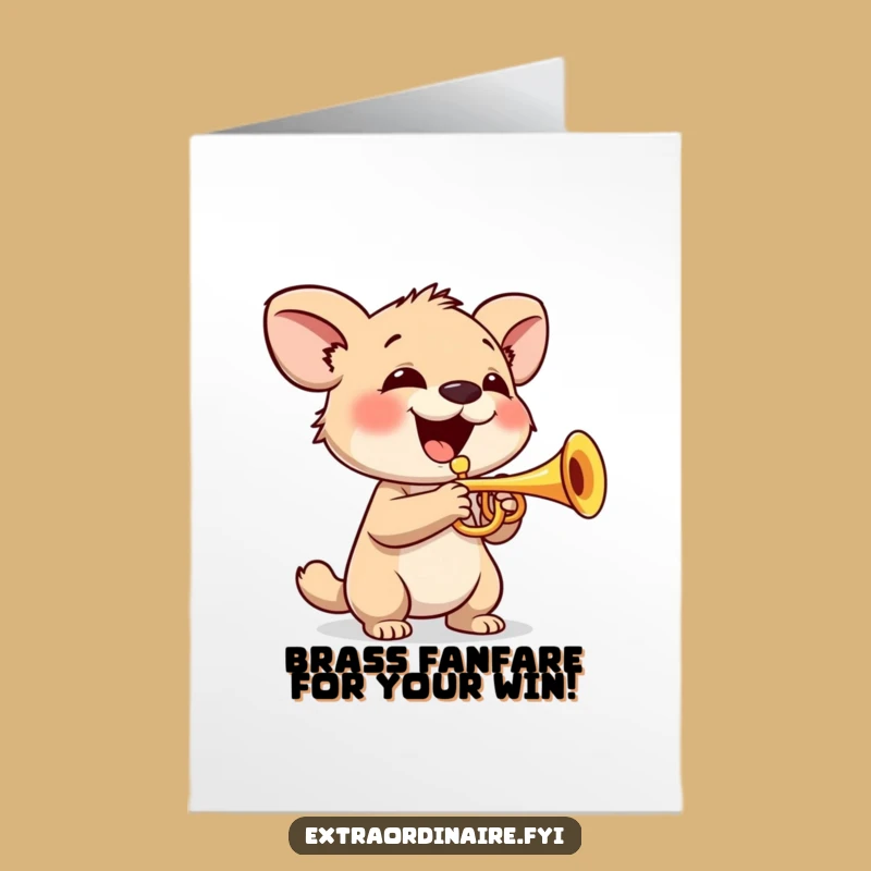 Free Printable Congrats Card: Animal Trumpet Player - Funny Downloadable Gift