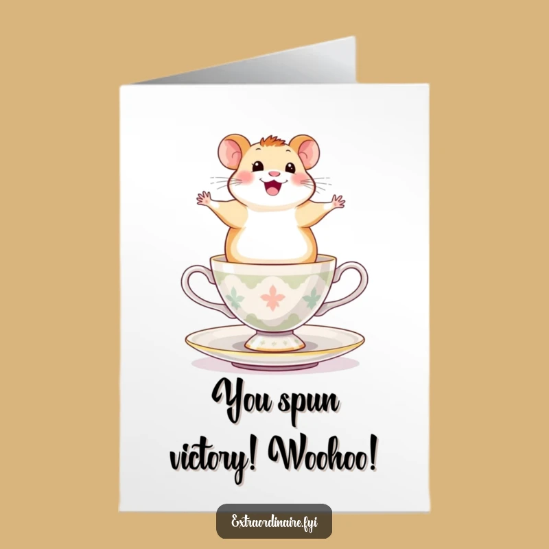 Free Printable Congrats Card: Hamster's Teacup Spin Funny Downloadable Gift