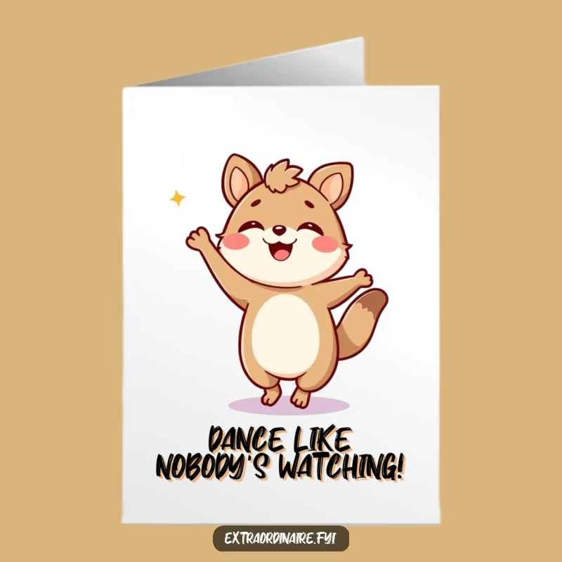 Free Printable Congrats Card: Jubilant Animal Dancing - Funny Downloadable Gift