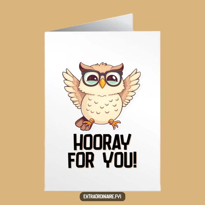 Free Printable Congrats Card: Owl Mismatched Wings Humor Downloadable