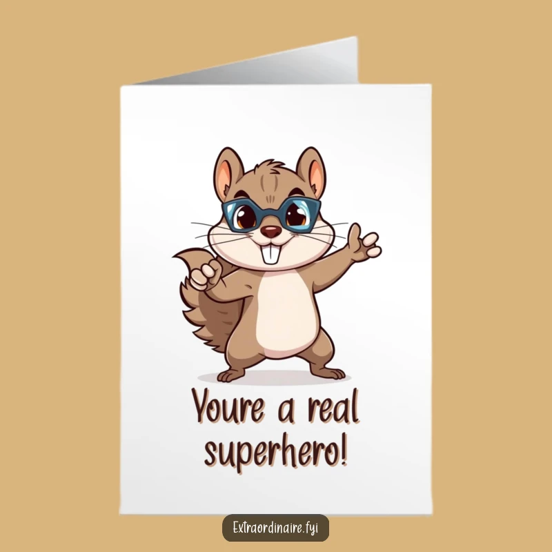 Free Printable Funny Squirrel Superhero Congrats Card - Downloadable DIY!