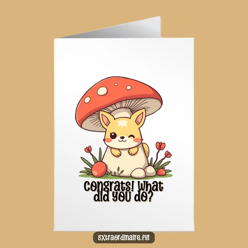 Free Printable Mischievous Animal Congrats Card: Playful Downloadable for Sneaky Success