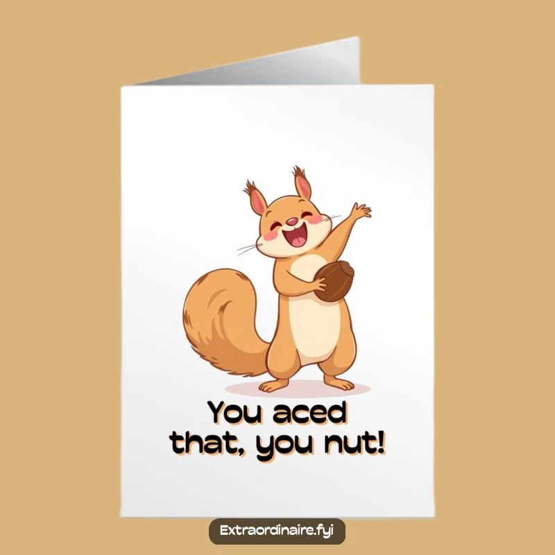 Free Printable Squirrel Congratulations Card: Acrobatic Nutty Achievement Downloadable