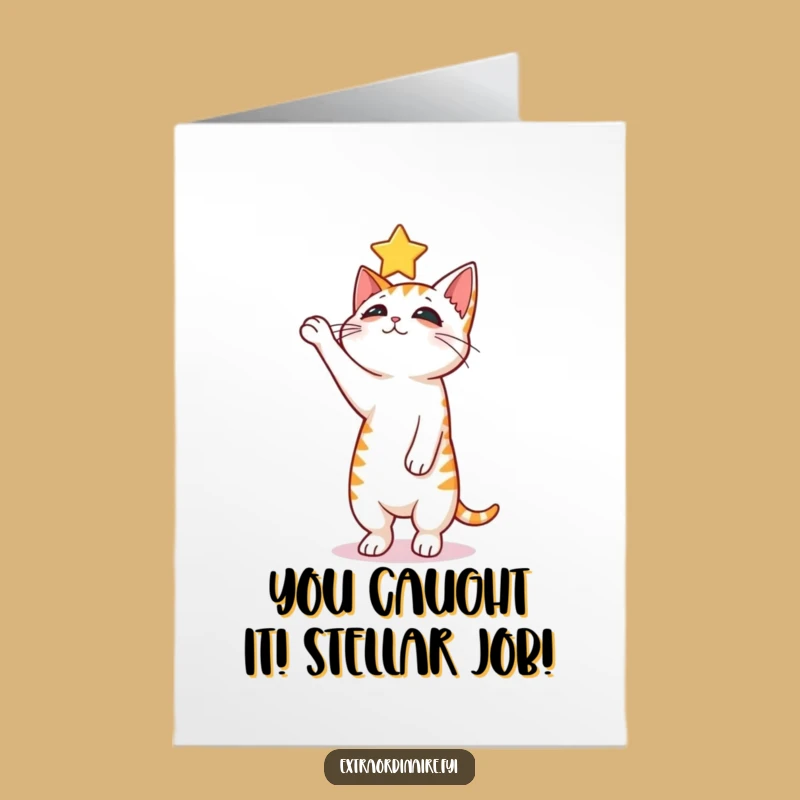 Curious Cat Free Printable Congrats Card - Star Attainment Downloadable Gift