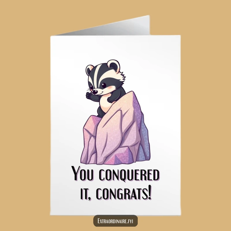 Free Printable Brave Badger Congrats Card - Downloadable Triumph!