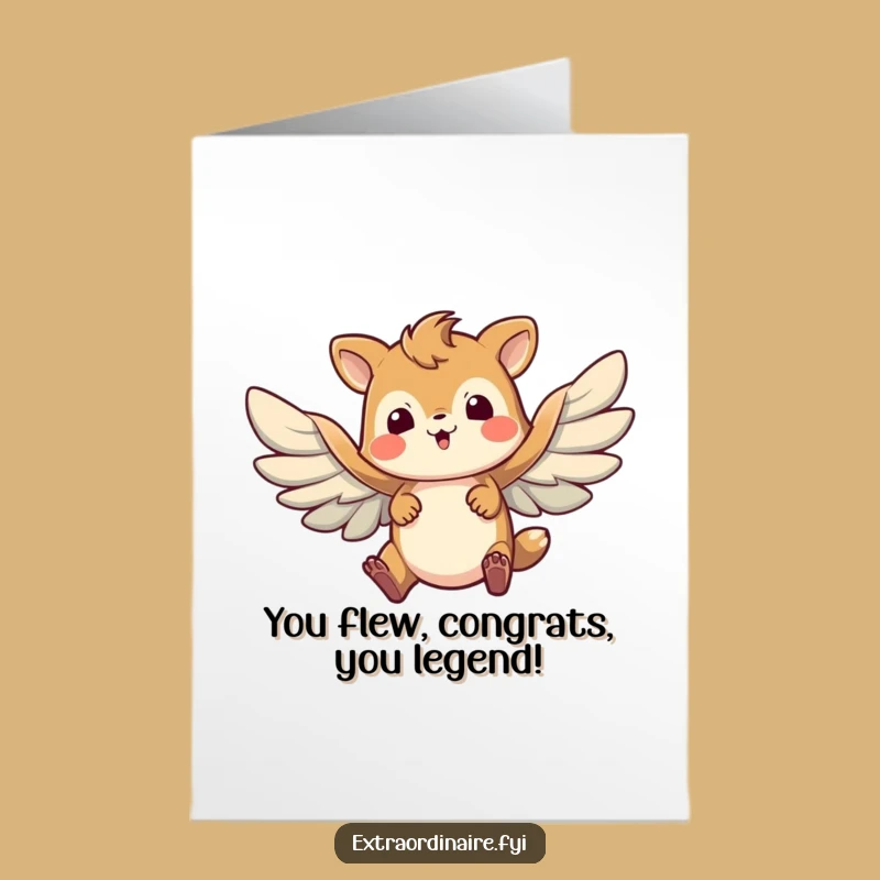 Free Printable Congrats Card: Brave Flying Animal - Reaching New Heights!