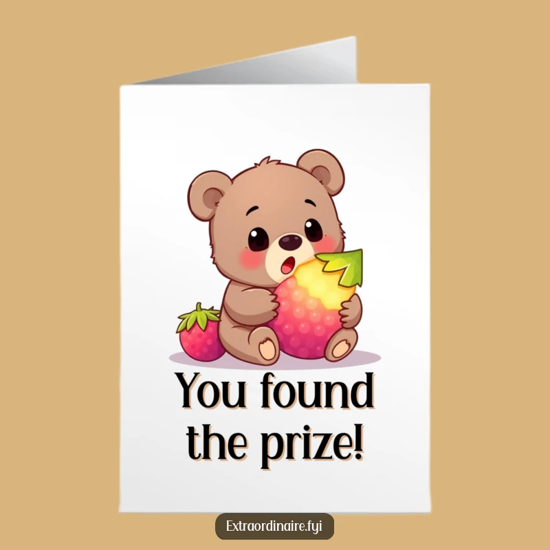 Free Printable Bear Cub Congrats Card - Surprise Berry Discovery Humor
