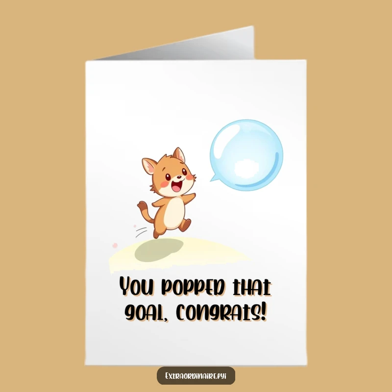Free Printable Congrats Card: Animal Bubble Chase - Celebrate with Laughter!