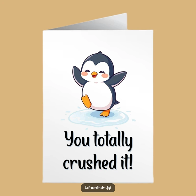 Free Printable Penguin Dance Congrats Card - Funny Downloadable Animal Celebration