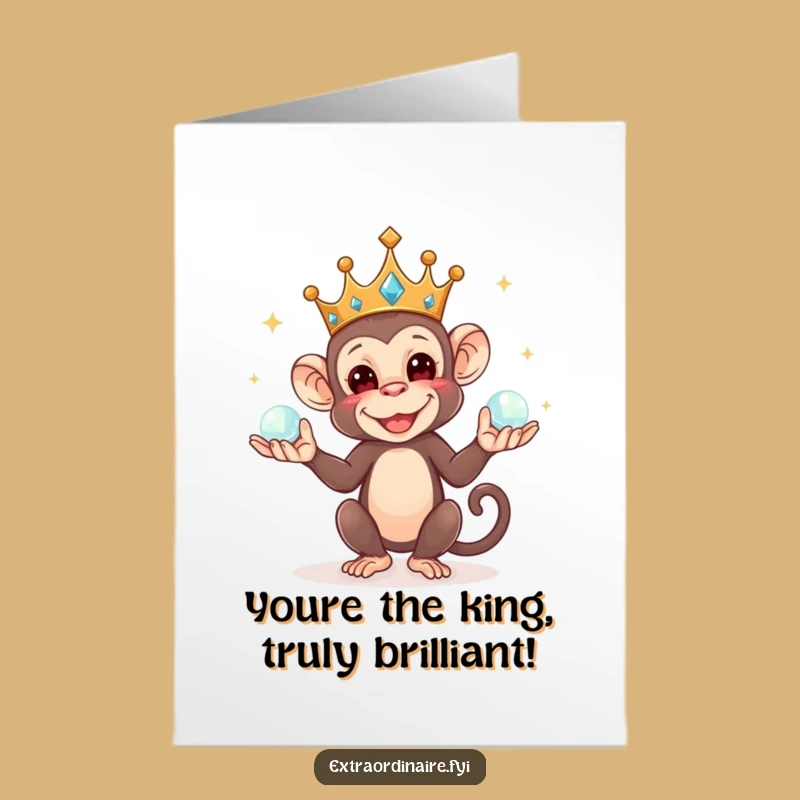Free Printable Juggling Monkey Congrats Card - Royal Funny Downloadable Gift!