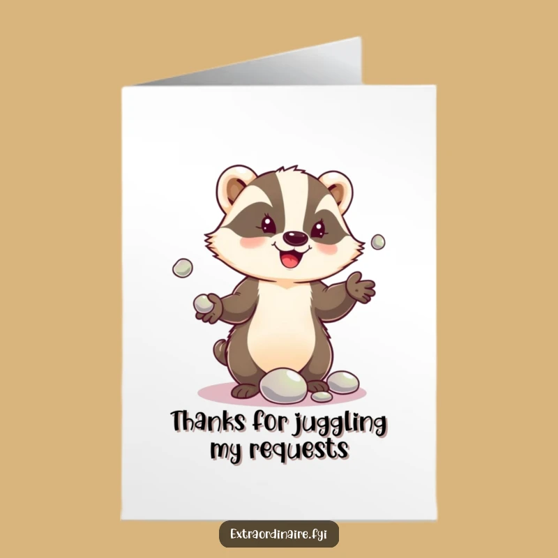 Charming Free Printable Thank You Card: Badger & Pebbles, Thoughtful Downloadable Gift