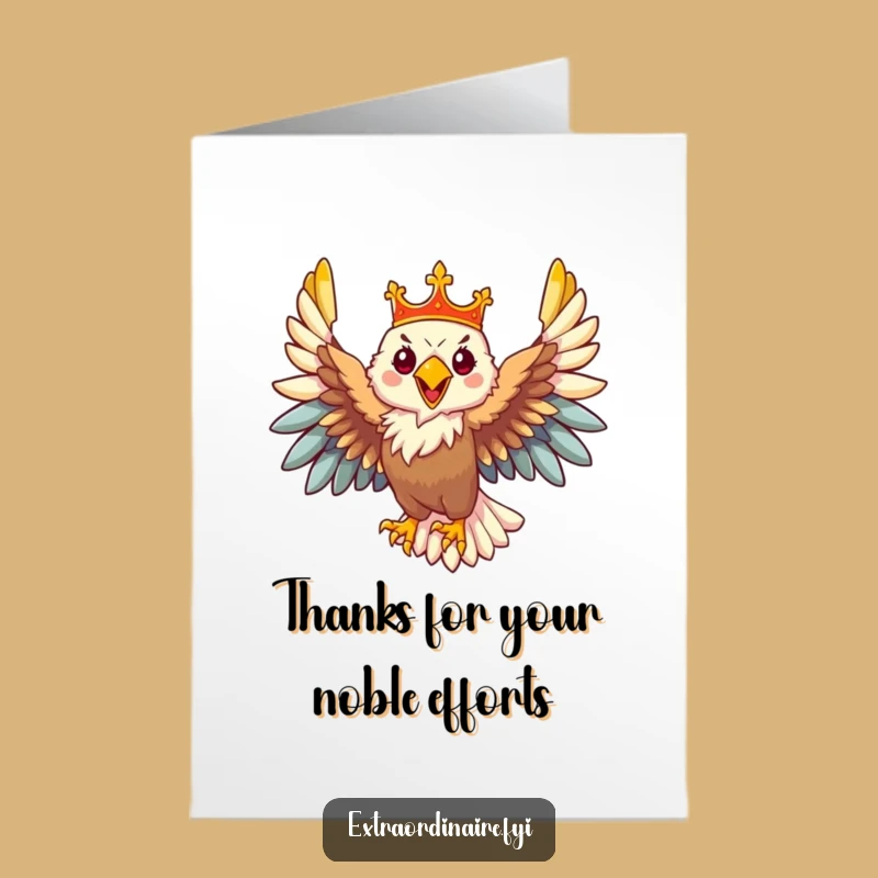 Free Printable Eagle Thank You Card: Majestic Crown for a Grateful Downloadable Gift