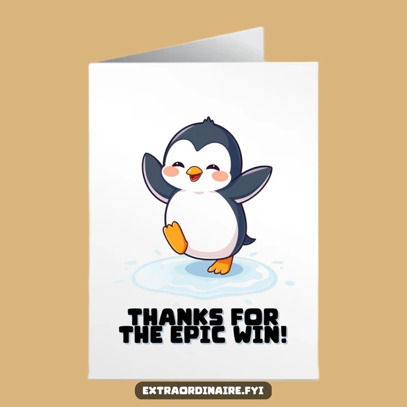 Free Printable Penguin Thank You Card - Humorous Downloadable Appreciation for Anyone