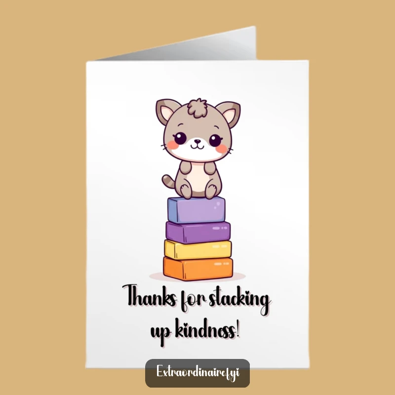 Free Printable Thank You Card: Animal Balancing - Funny Downloadable Gift of Appreciation