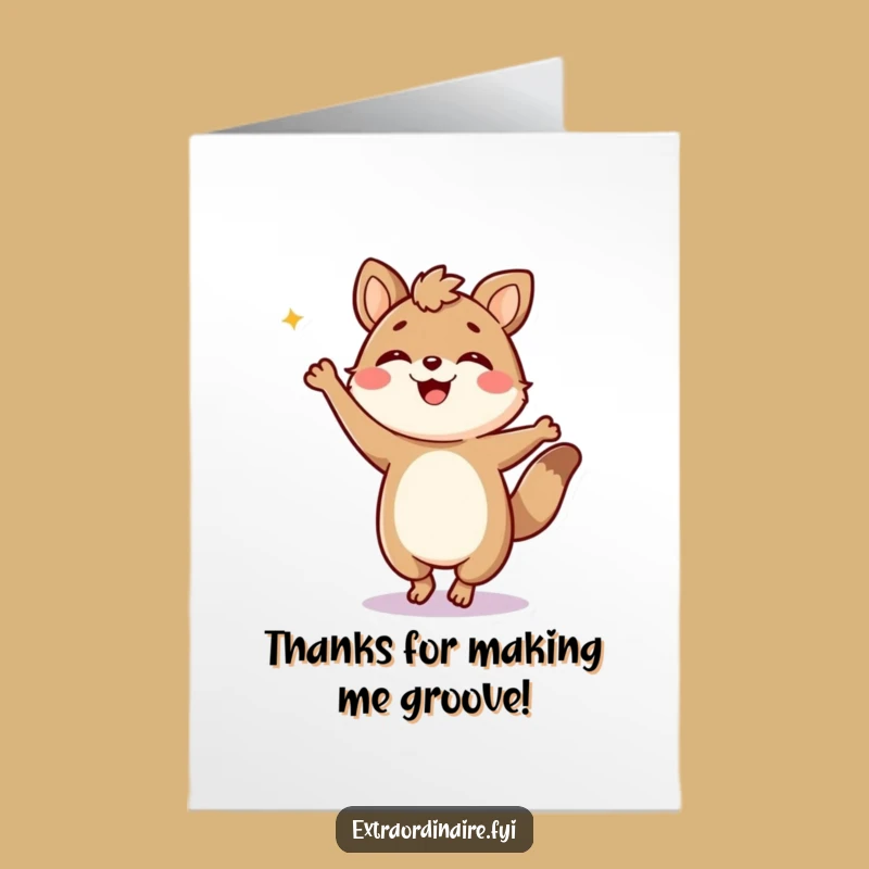 Free Printable Thank You Card: Jubilant Animal Dancing - Funny Downloadable Gift