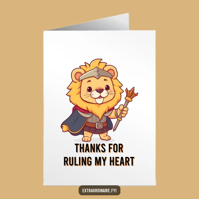 Free Printable Thank You Card: Lion's Gratitude Humor Downloadable