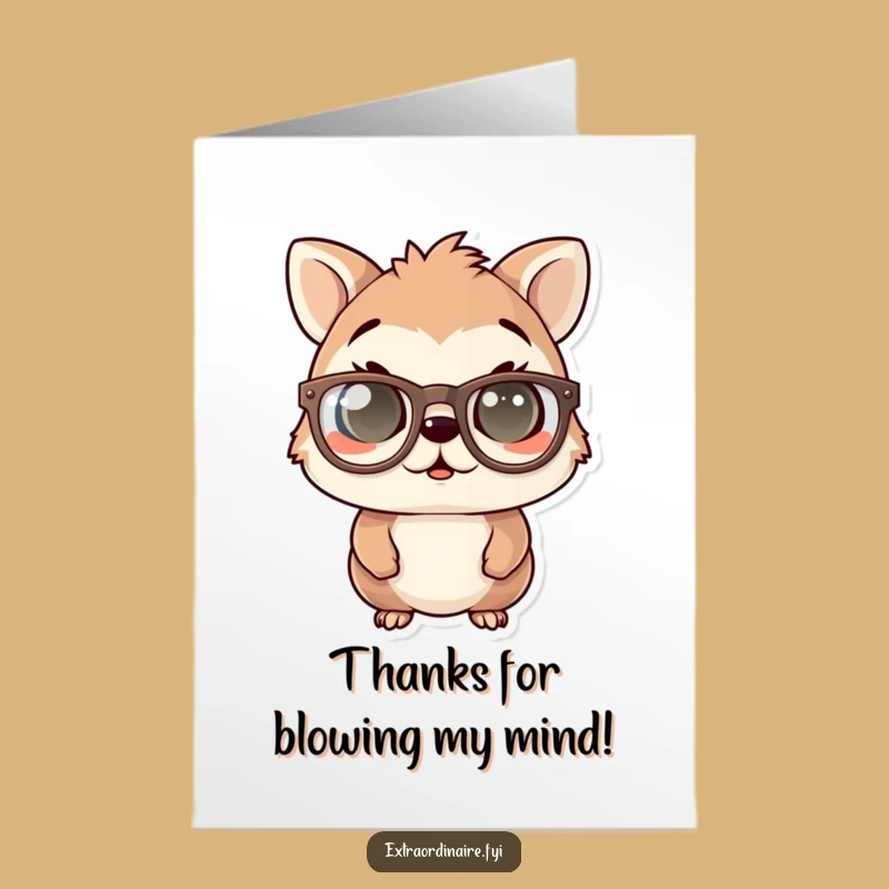 Free Printable Thank You Card: Startled Specs Animal - Grateful for the Laughs!